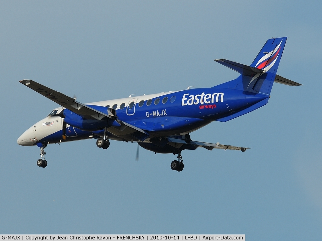 G-MAJX, 1997 British Aerospace Jetstream 41 C/N 41098, Eastern Airways from Dijon landing runway 23