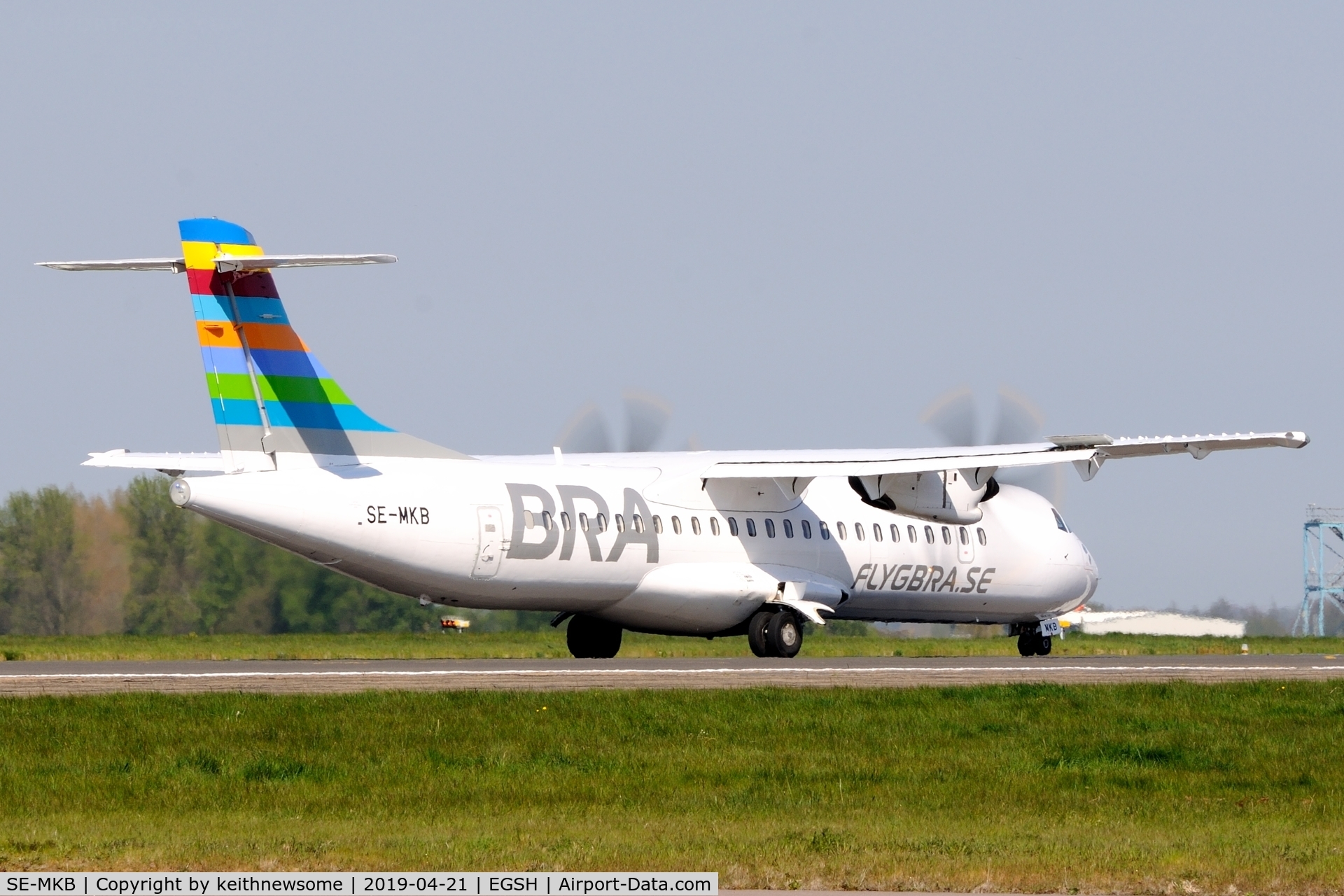 SE-MKB, 2015 ATR 72-212A C/N 1308, Leaving Norwich for Angelholm, Sweden.