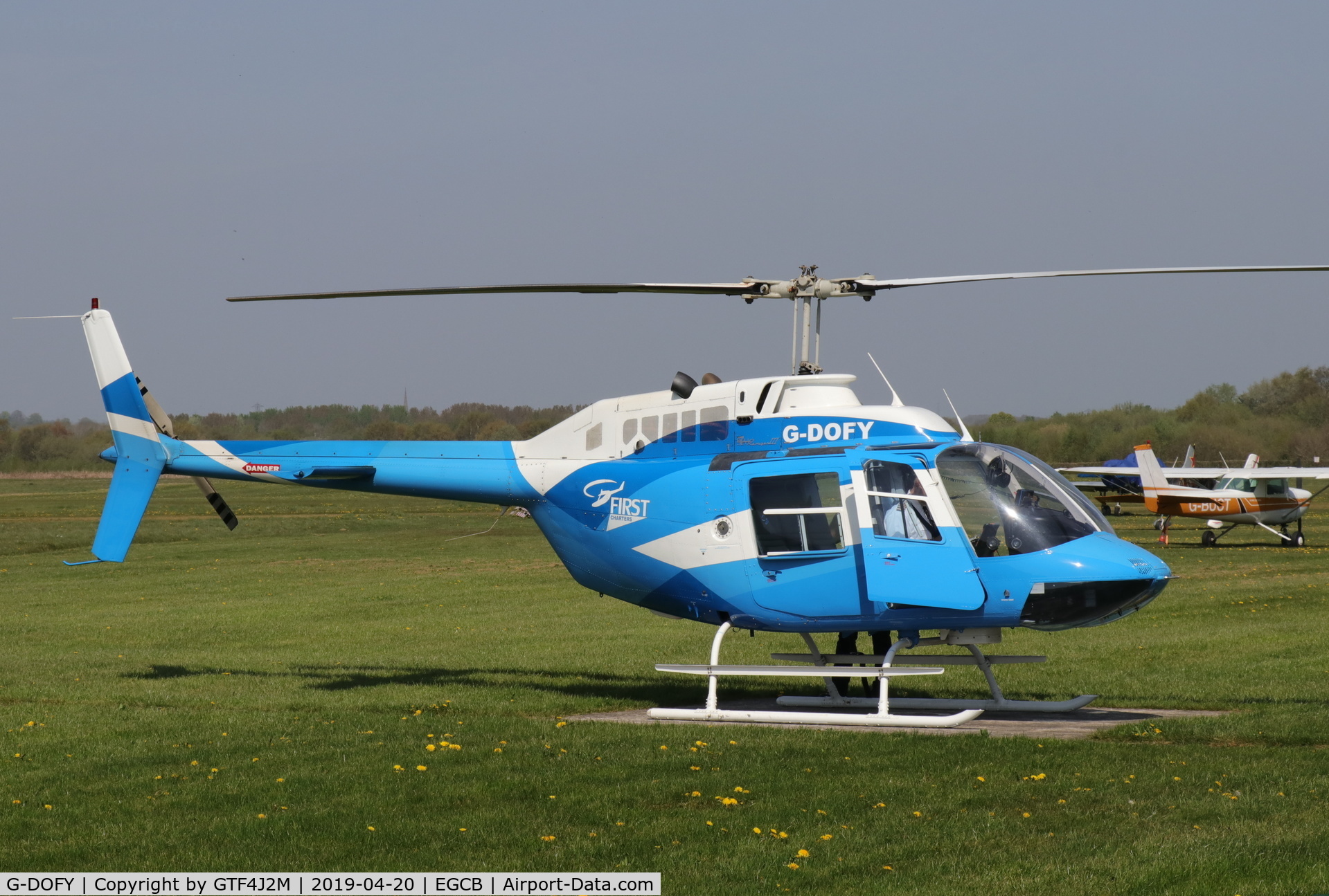 G-DOFY, 1983 Bell 206B JetRanger III C/N 3637, G-DOFY  at Barton 20.4.19