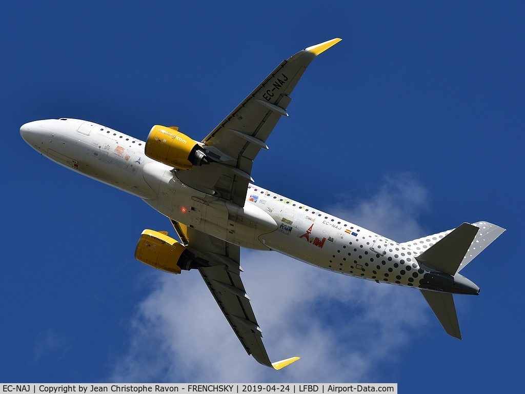 EC-NAJ, 2018 Airbus A320-271N C/N 8510, Vueling (We love places Livery) VY1228 take off runway 23 to Palma de Mallorca (PMI)