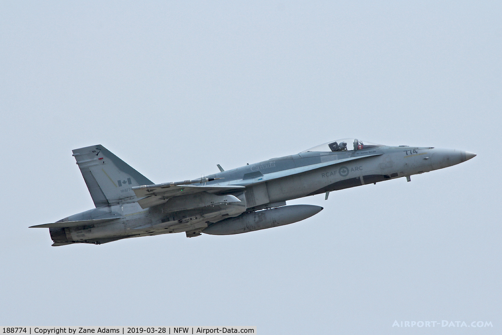 188774, 1986 McDonnell Douglas CF-188A Hornet C/N 0512/A423, Departing NAS Fort Worth