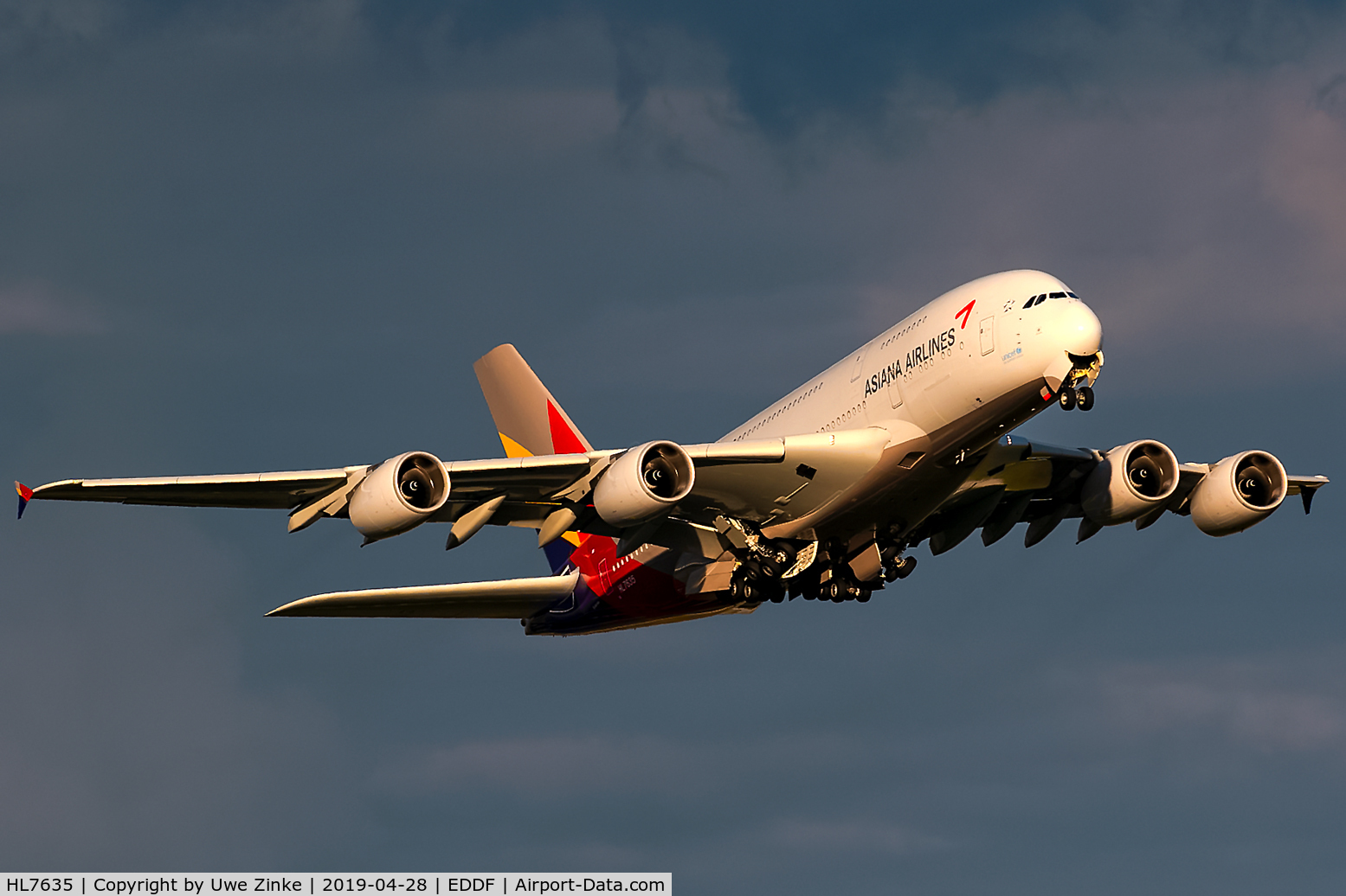 HL7635, 2015 Airbus A380-841 C/N 183, evening departure