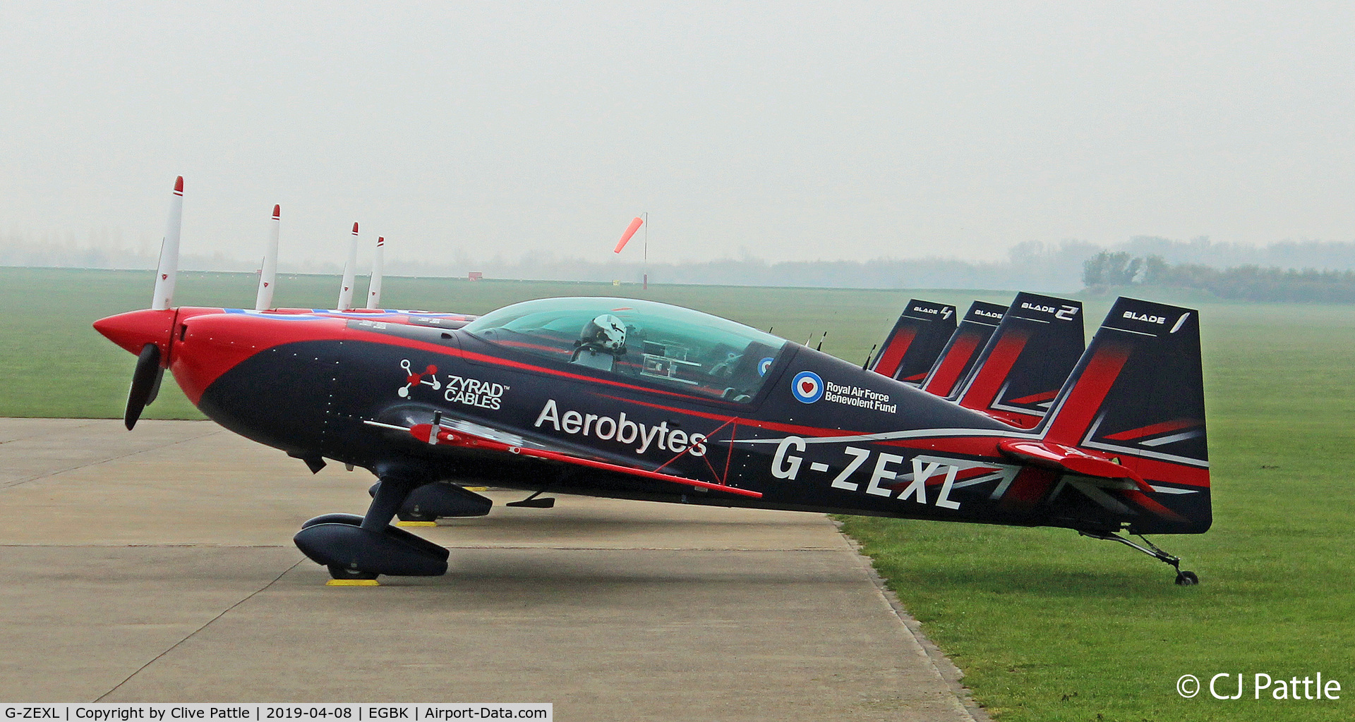 G-ZEXL, 2006 Extra EA-300L C/N 1225, Parked @ Sywell along with other members of 'The Blades' Aerobatic Team.