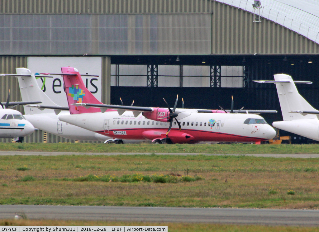 OY-YCF, 2011 ATR 72-600 C/N 969, Stored @ LFBF in still 'La Ville Rose' c/s... AZUL titles removed... Ex. PR-ATB