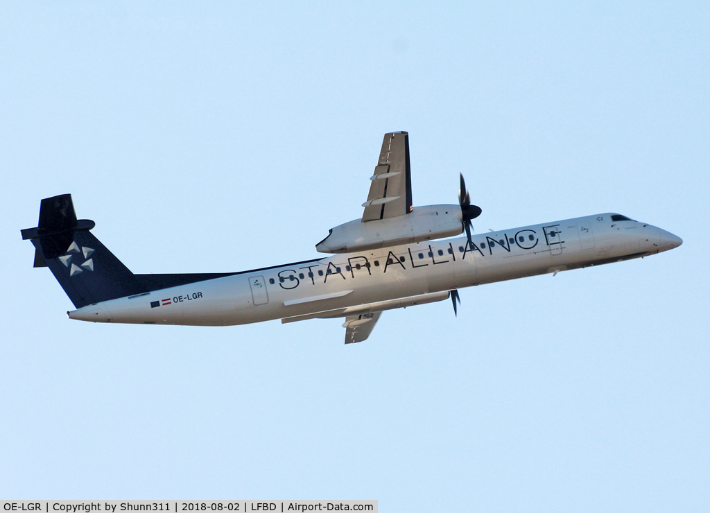 OE-LGR, 2001 De Havilland Canada DHC-8-402Q Dash 8 C/N 4045, Climbing after take off... Swiss flight...