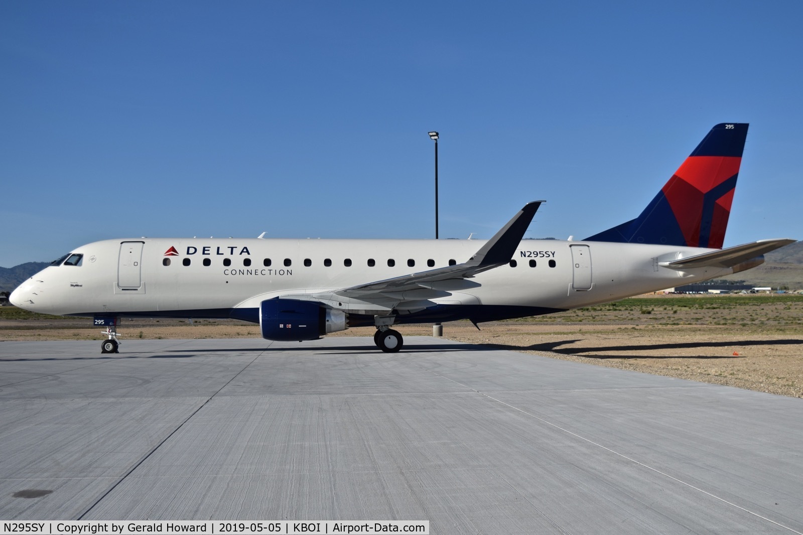 N295SY, 2019 Embraer 175LR (ERJ-170-200LR) C/N 17000793, Fresh from the factory parked on the Skywest maintenance ramp for final ok.