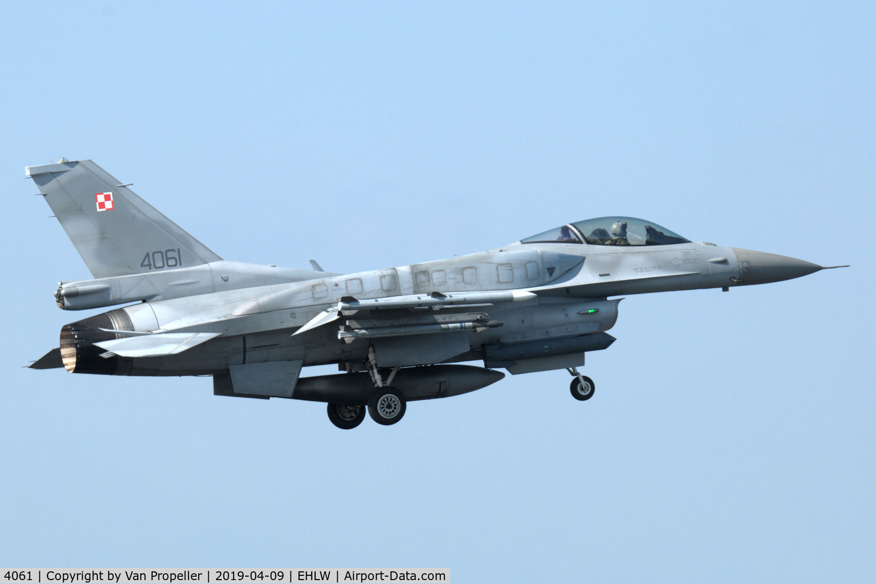 4061, 2007 General Dynamics F-16C Fighting Falcon C/N JC-22, Polish Air Force F-16C landing at Leeuwarden air base, the Netherlands, Frisian Flag 2019