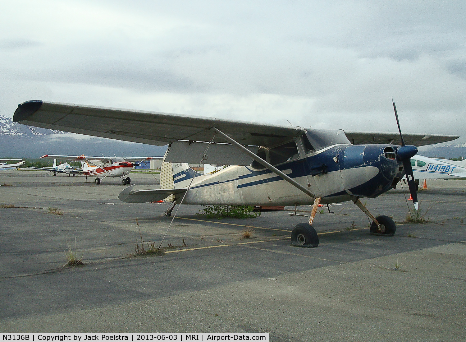N3136B, 1952 Cessna 170B C/N 25378, At Merrill Field airport AK