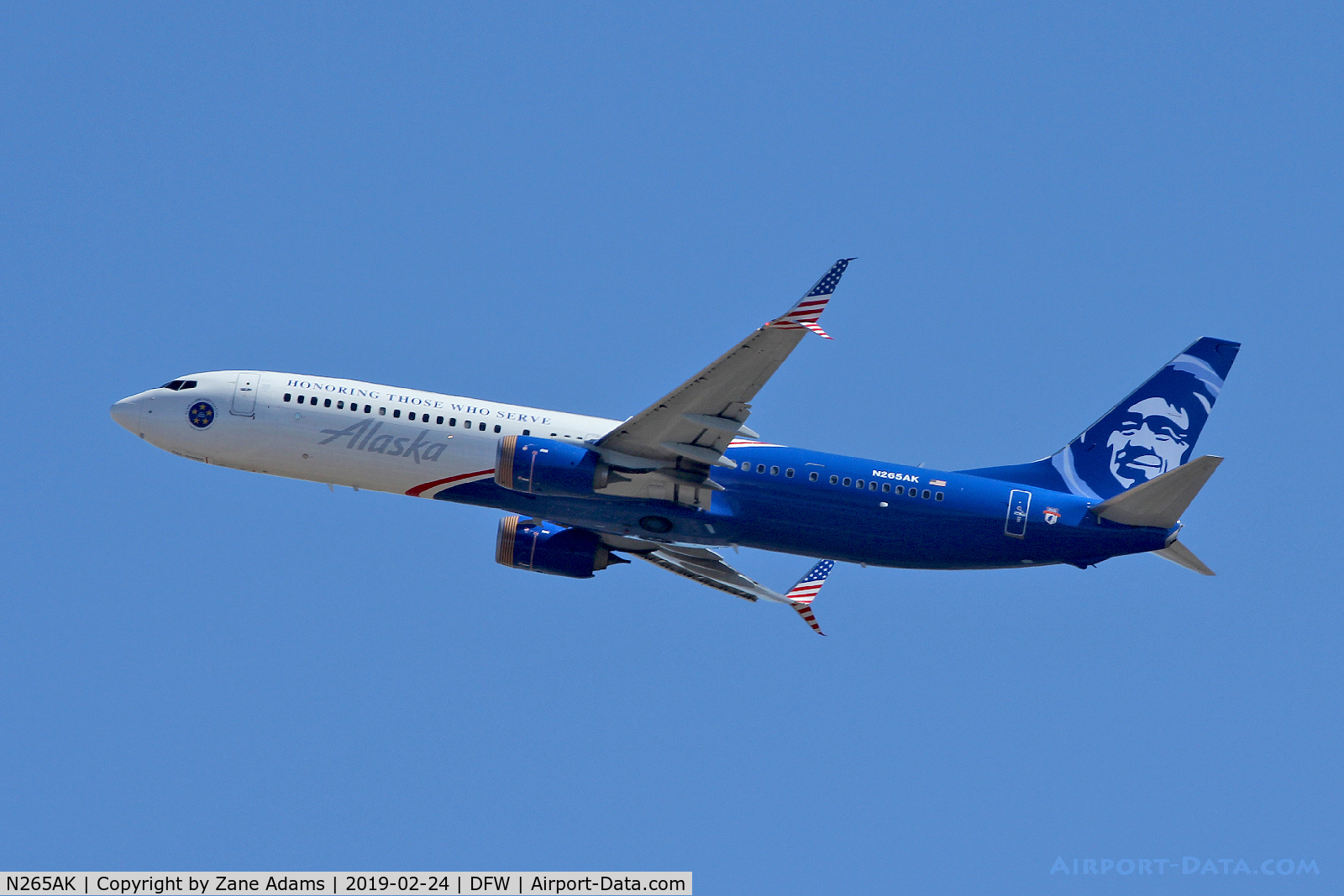 N265AK, 2016 Boeing 737-990/ER C/N 62682, Departing DFW Airport