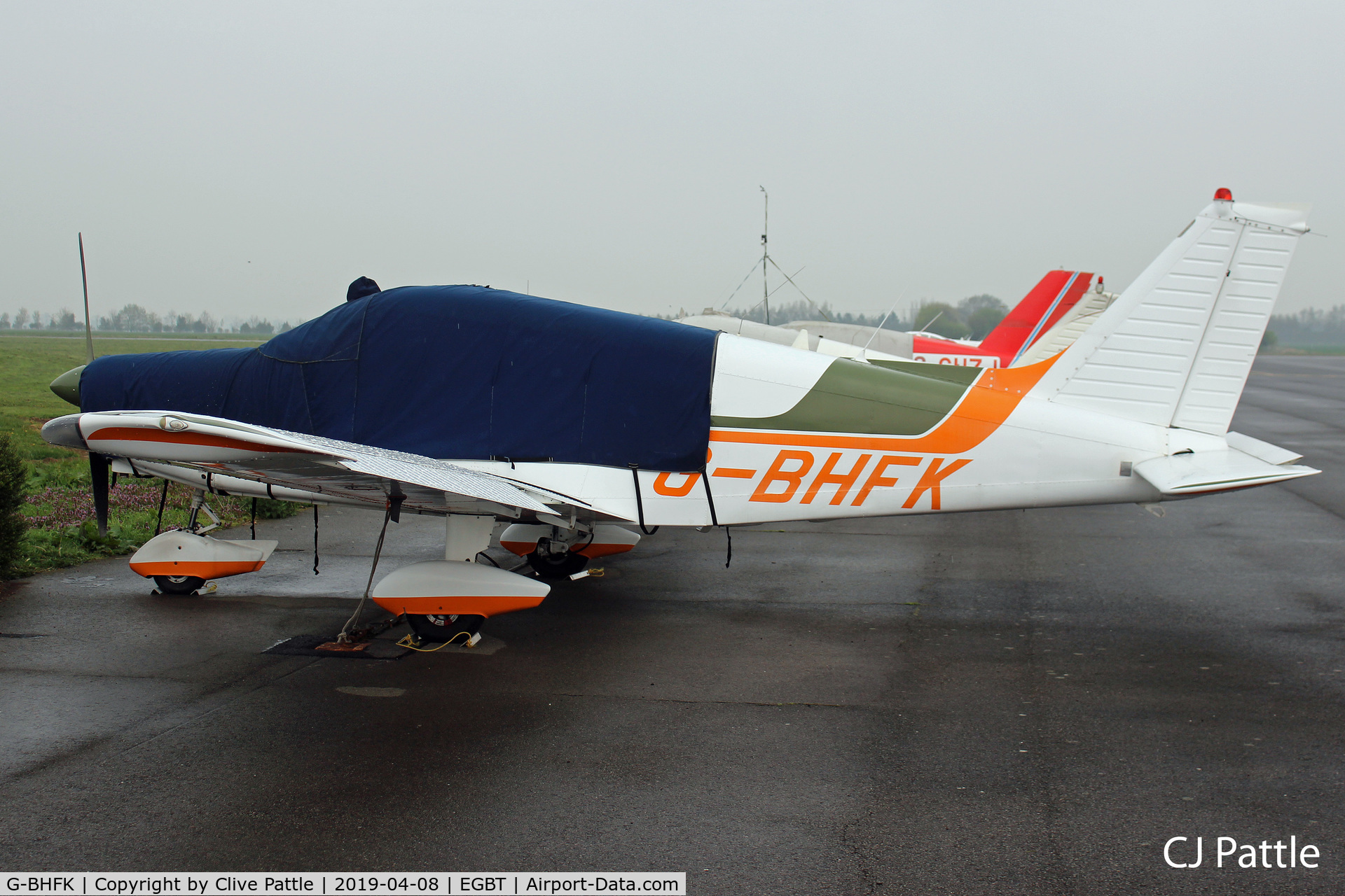 G-BHFK, 1976 Piper PA-28-151 Cherokee Warrior C/N 28-7615088, Under wraps @ EGBT