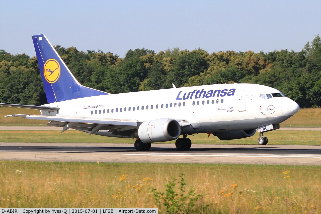 D-ABIR, 1991 Boeing 737-530 C/N 24941, Boeing 737-530, Landing rwy 15, Bâle-Mulhouse-Fribourg airport (LFSB-BSL)