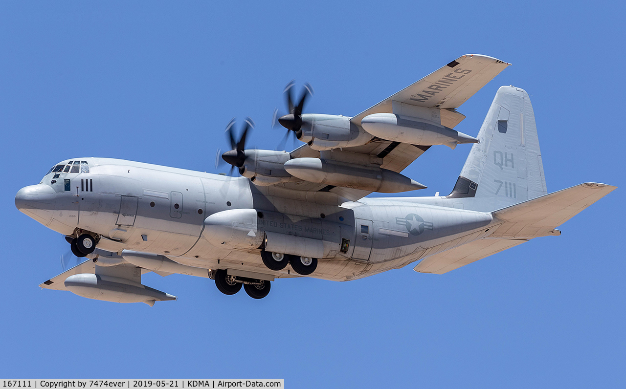 167111, Lockheed Martin KC-130J Hercules C/N 382-5580, A USMC KC-130J doing a low approach in Davis