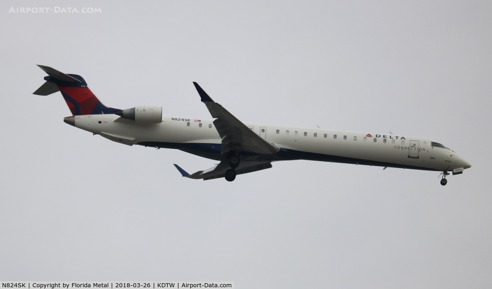 N824SK, 2008 Bombardier CRJ-900ER (CL-600-2D24) C/N 15208, Delta Connection