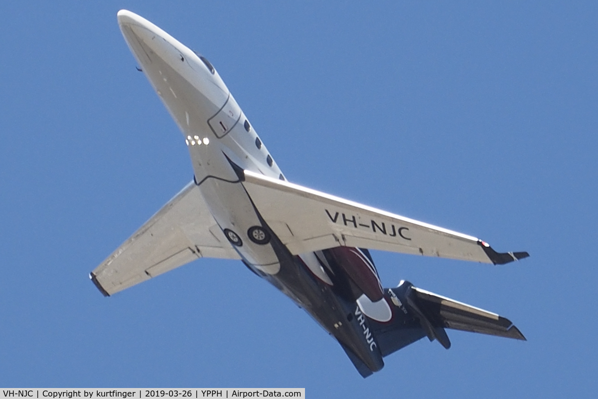 VH-NJC, 2012 Embraer EMB-505 Phenom 300 C/N 50500080, Embraer Phenom 300 VH-NJC. Departed runway 06, YPPH 26/03/19.