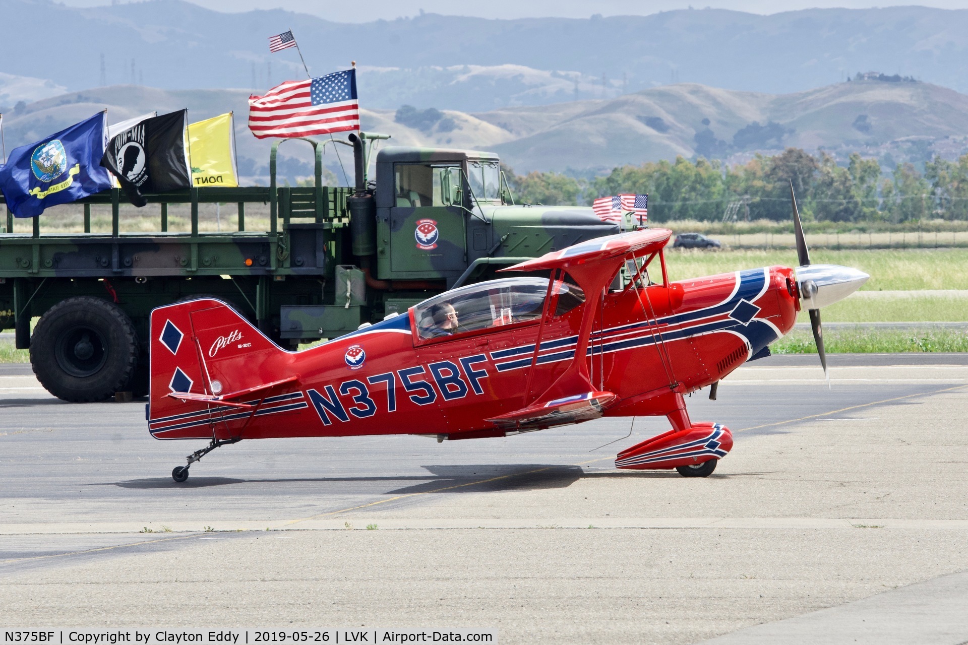 N375BF, 2005 Aviat Pitts S-2C Special C/N 6071, Livermore Airport California 2019.