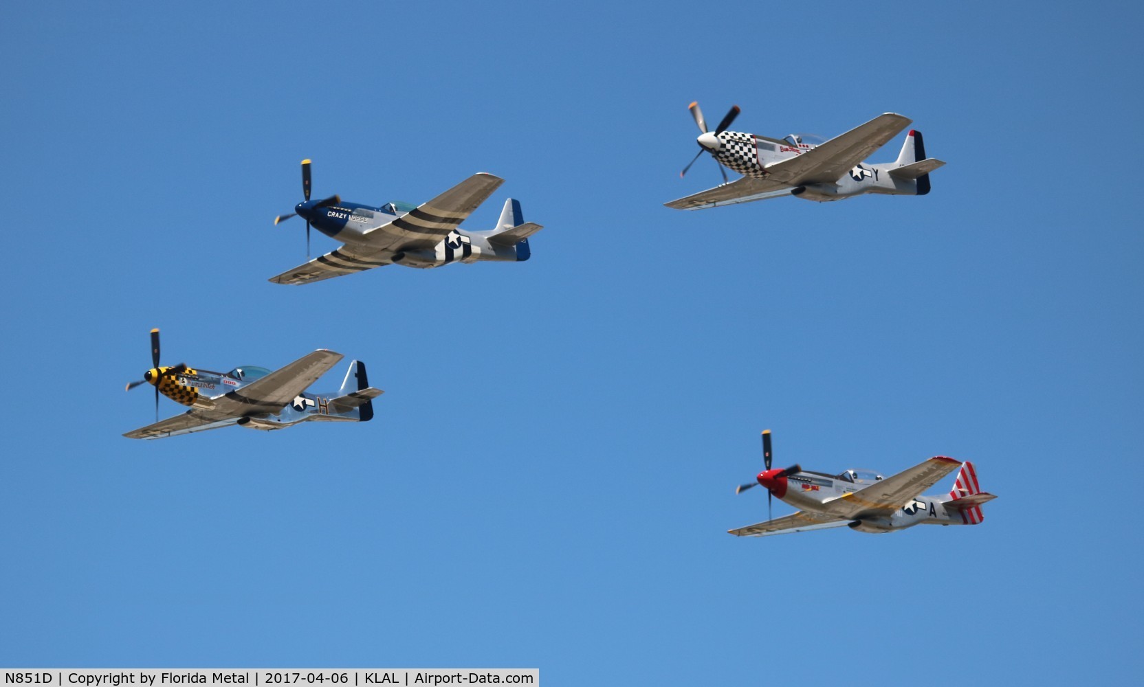 N851D, 1944 North American P-51D Mustang C/N 44-84745, Mustang formation