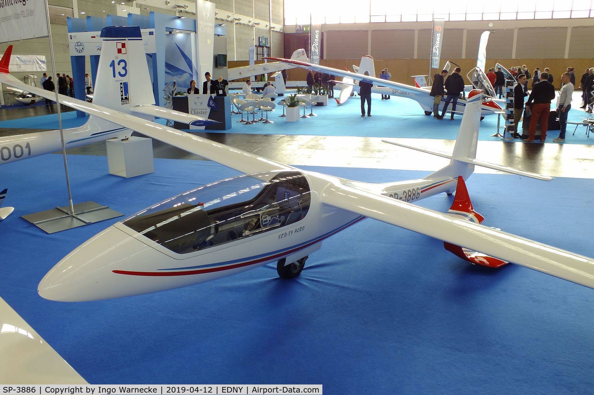 SP-3886, 2014 PZL-Bielsko SZD-59 Acro C/N 590.A.14.017, PZL-Bielsko SZD-59 Acro at the AERO 2019, Friedrichshafen