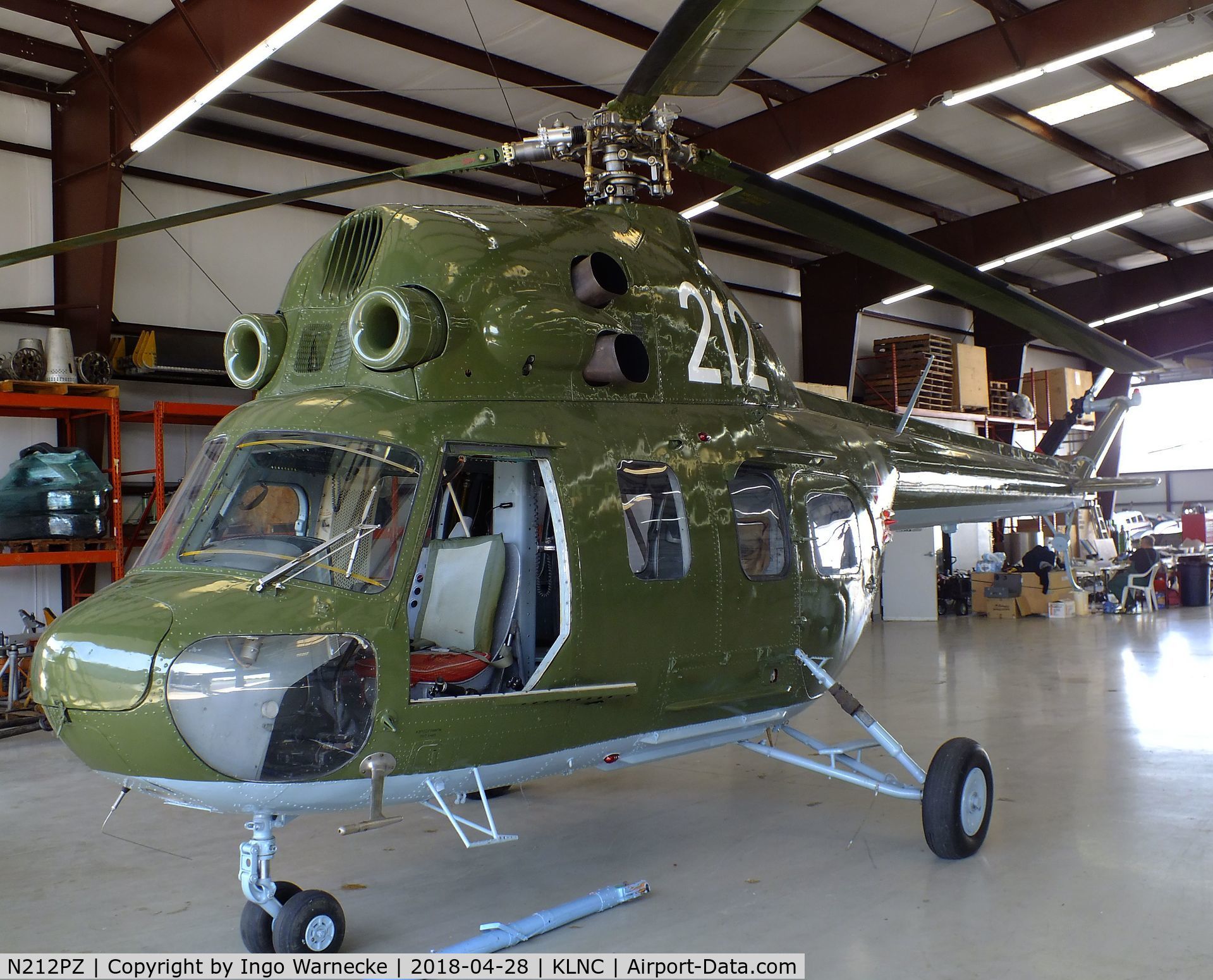 N212PZ, Mil MI-2 C/N 515249077, Mil Mi-2 HOPLITE in a hangar of the former Cold War Air Museum at Lancaster Regional Airport, Dallas County TX