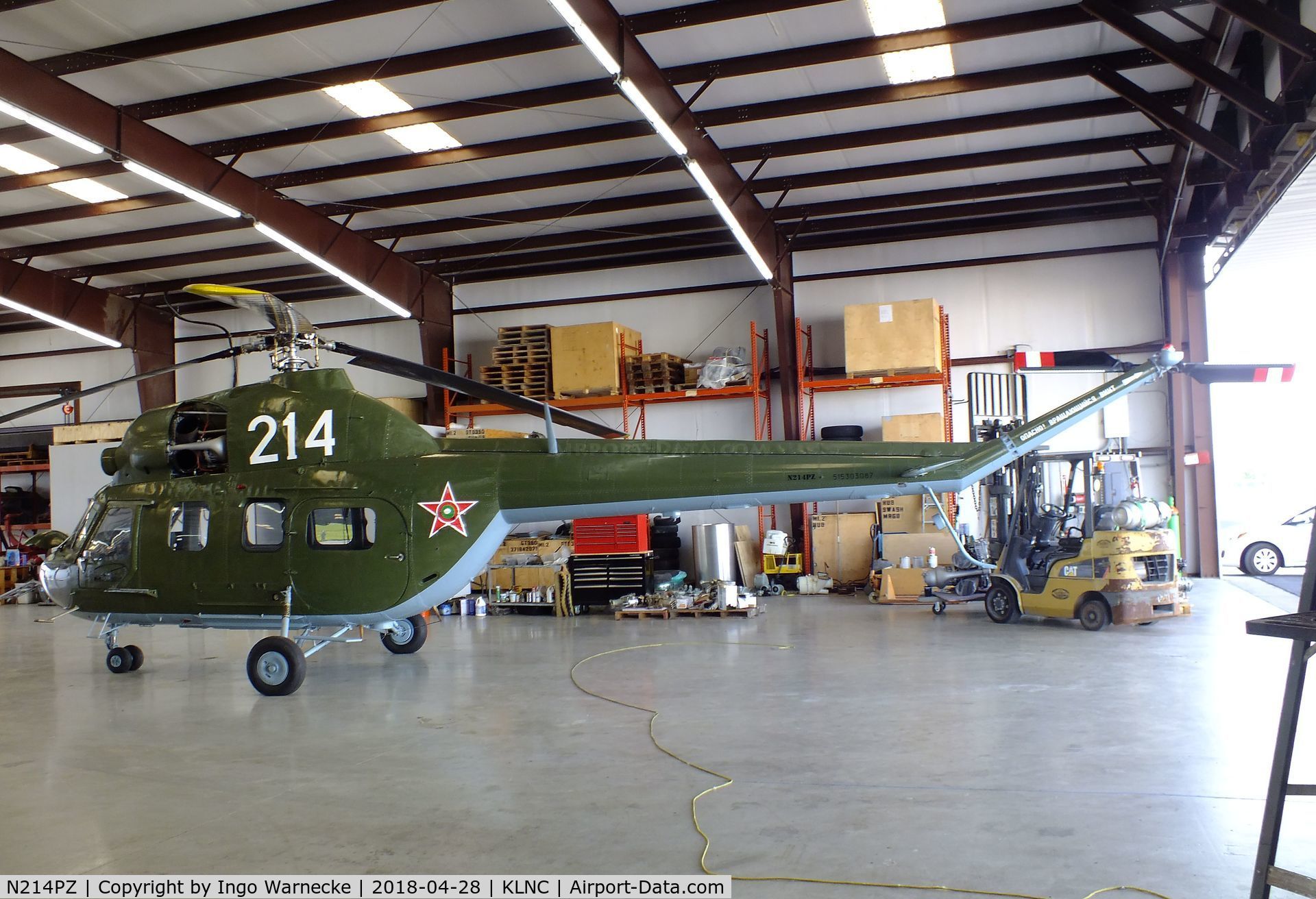 N214PZ, Mil Mi-2 Hoplite C/N 515303087, Mil Mi-2 HOPLITE in a hangar of the former Cold War Air Museum at Lancaster Regional Airport, Dallas County TX
