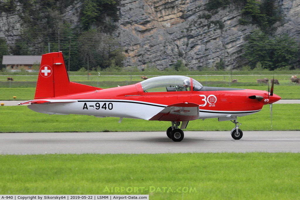 A-940, Pilatus PC-7 Turbo Trainer C/N 348, Swiss Air Force Base Meiringen