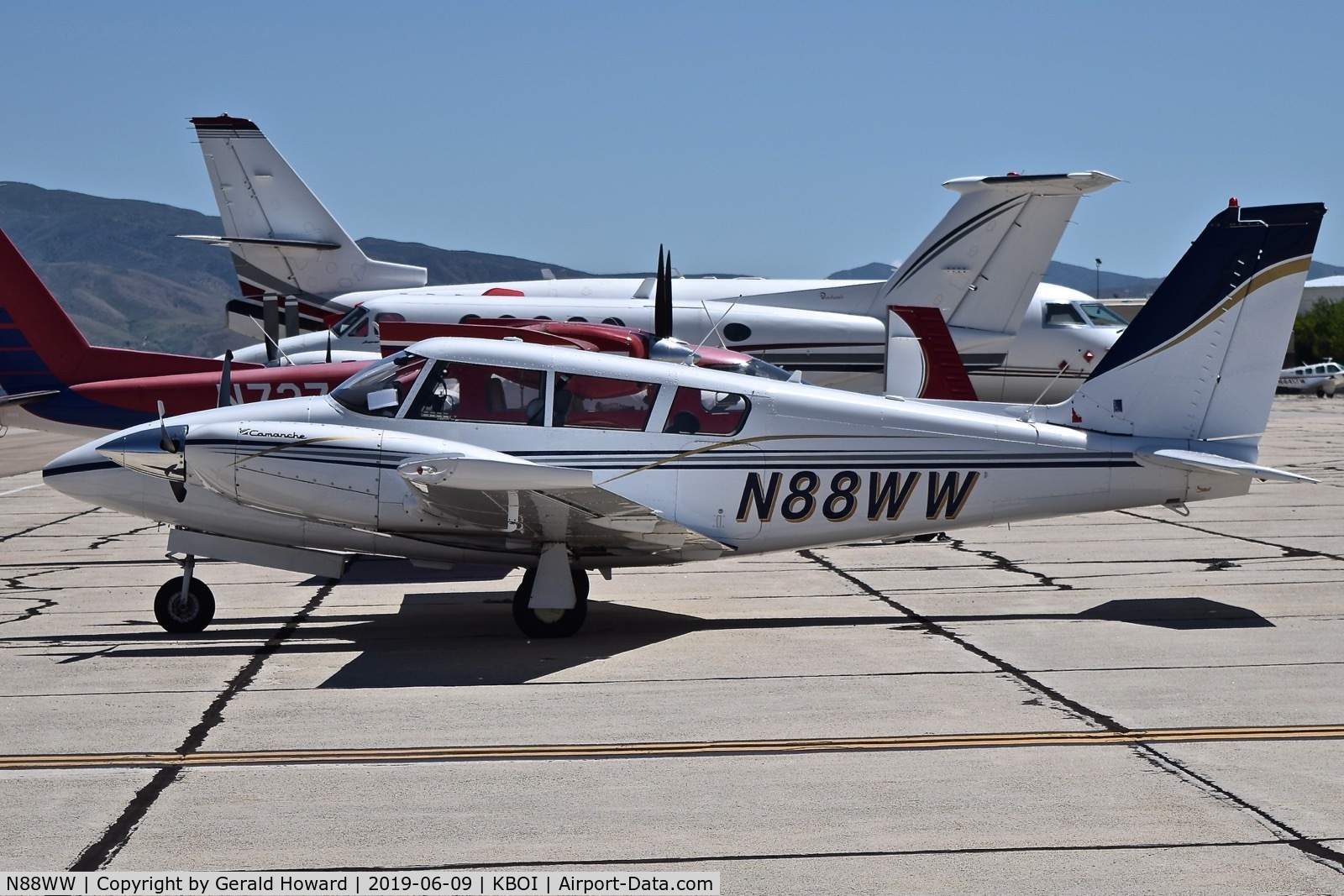 N88WW, 1971 Piper PA-39-160 Twin Comanche C/R C/N 39-125, Parked on the south GA ramp.
