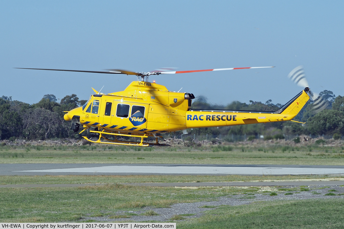 VH-EWA, 2002 Bell 412EP C/N 36312, Bell 412EP. RAC Rescue VH-EWA. YPJT 07/06/17.