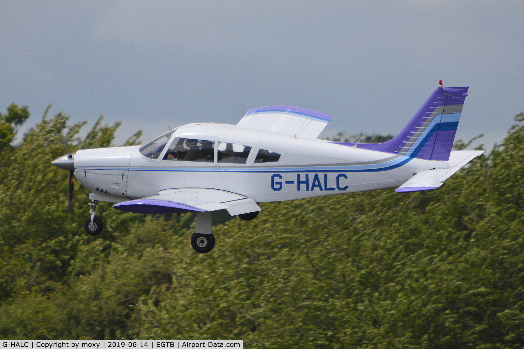 G-HALC, 1973 Piper PA-28R-200 Cherokee Arrow C/N 28R-7335042, Piper PA-28R-200 Cherokee Arrow landing at Wycombe Air Park.