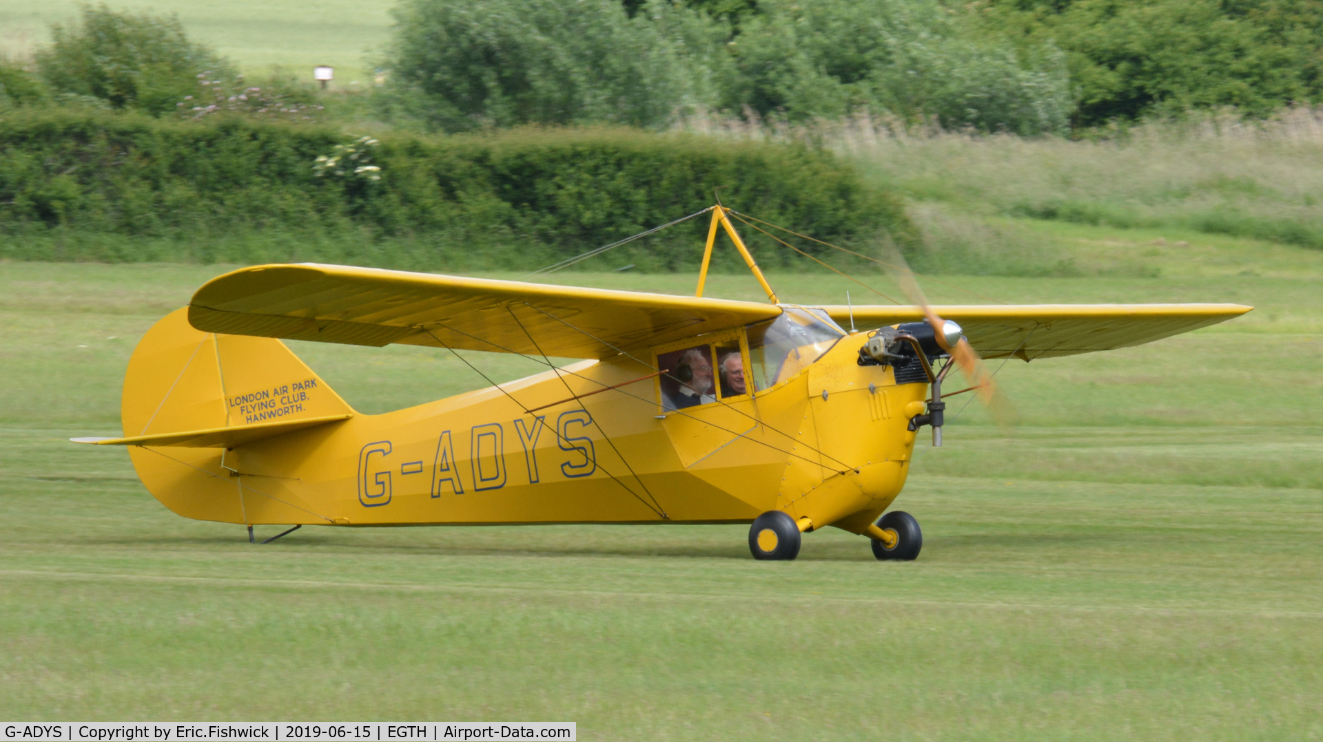 G-ADYS, 1935 Aeronca C-3 C/N A-600, 3. G-ADYS at The Evening Airshow at The Shuttleworth Collection, June, 2019.