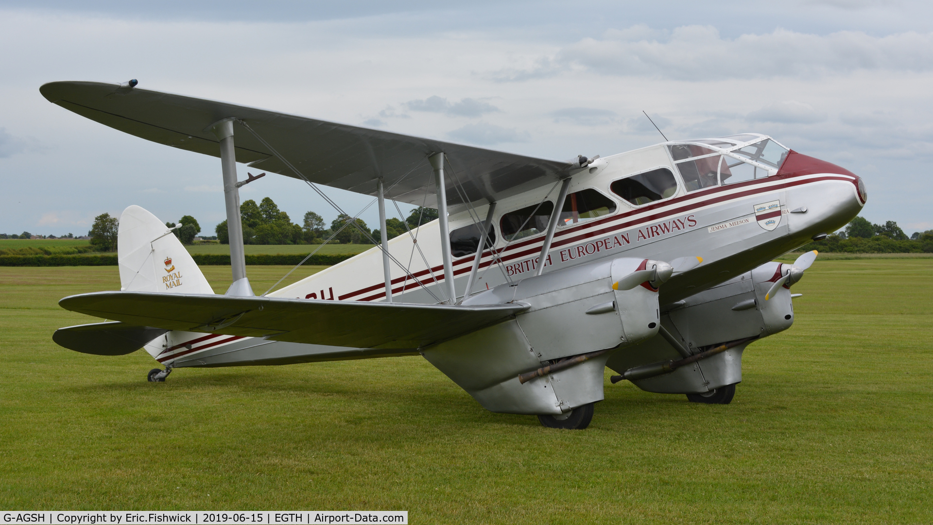 G-AGSH, 1945 De Havilland DH-89A Dominie/Dragon Rapide C/N 6884, 3. AGSH at The Evening Airshow at The Shuttleworth Collection, June, 2019.