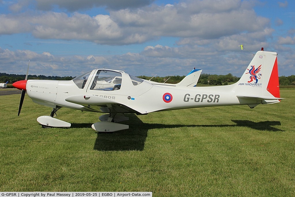 G-GPSR, 1988 Grob G-115 C/N 8024, Slight variation to colour scheme. Resident Aircraft. Ex:-PH-SPH,G-BOCD.