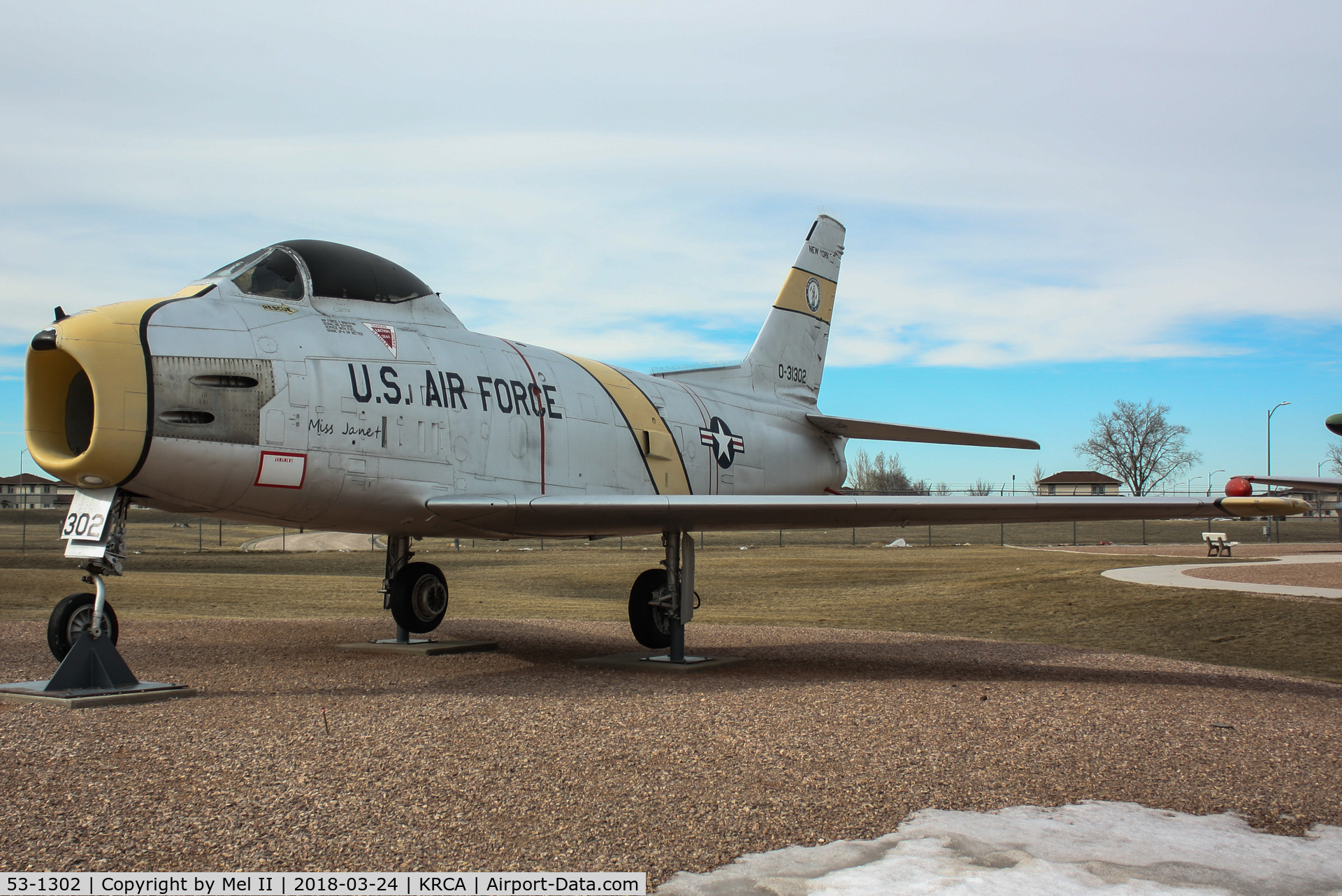 53-1302, 1953 North American F-86H-10-NH Sabre C/N 203-74, On display at the South Dakota Air and Space Museum at Ellsworth Air Force Base.