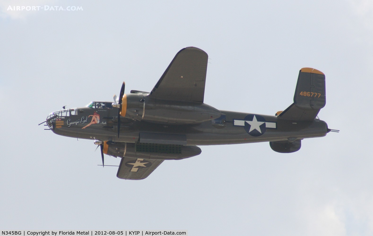 N345BG, 1944 North American TB-25N Mitchell C/N 108-47531, Thunder Over Michigan 2012