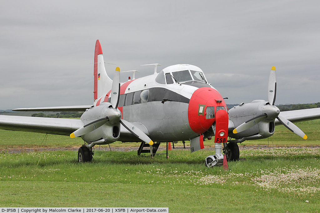 D-IFSB, De Havilland DH-104 Dove 2B C/N 04379, De Havilland DH-104 Dove at Fishburn Airfield, UK.