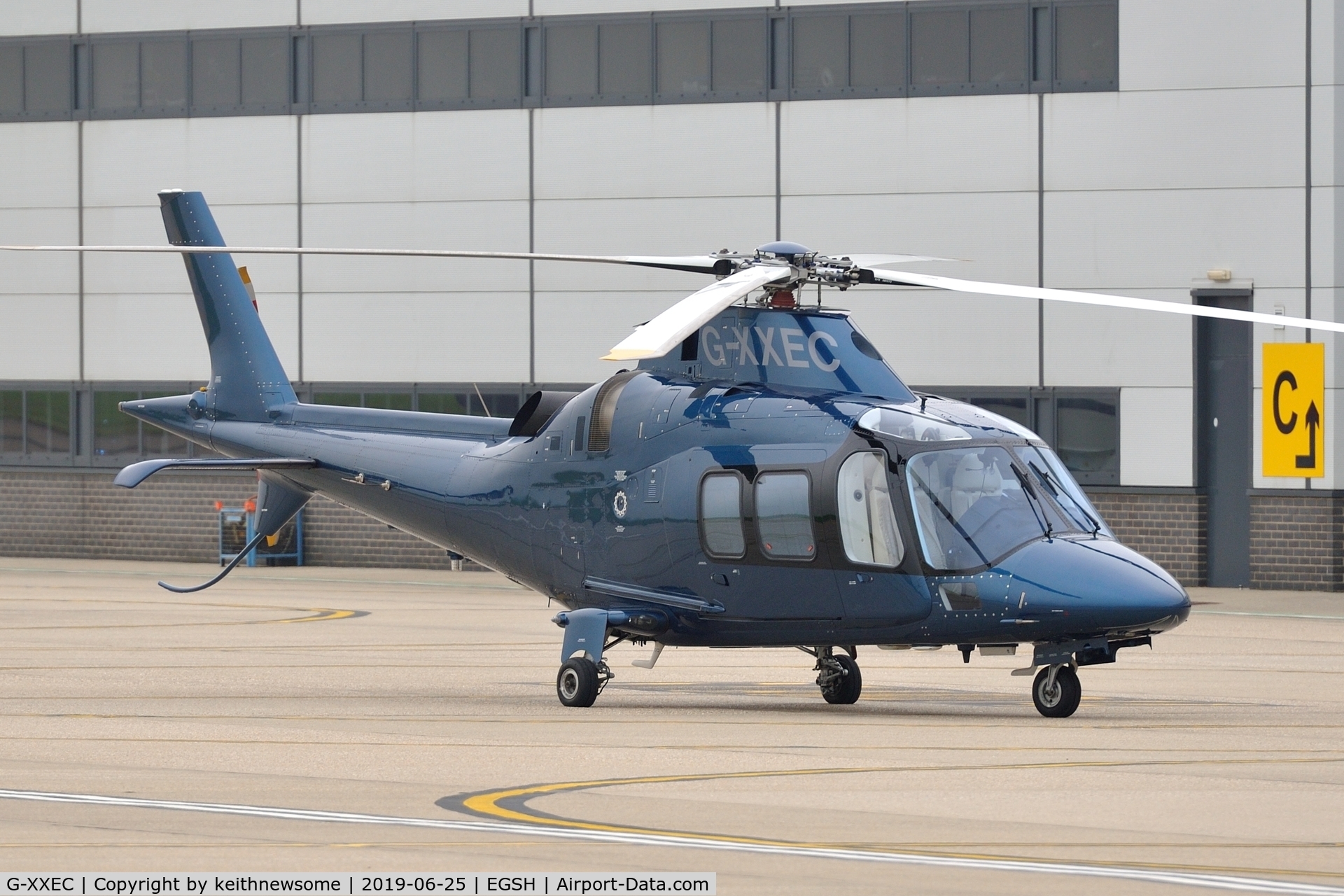 G-XXEC, 2008 Agusta A-109S Grand C/N 22104, Parked at Norwich.