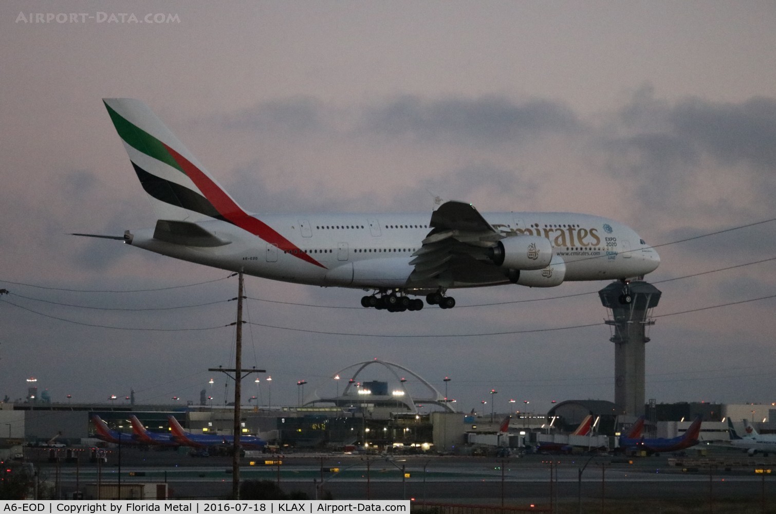 A6-EOD, 2014 Airbus A380-861 C/N 168, LAX spotting