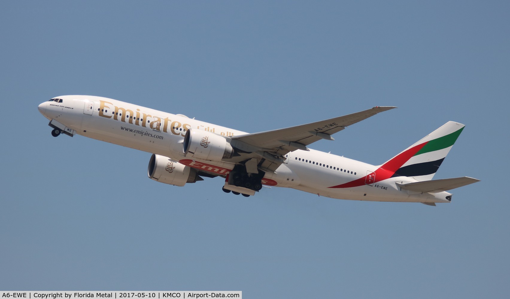 A6-EWE, 2008 Boeing 777-21H/LR C/N 35582, MCO spotting