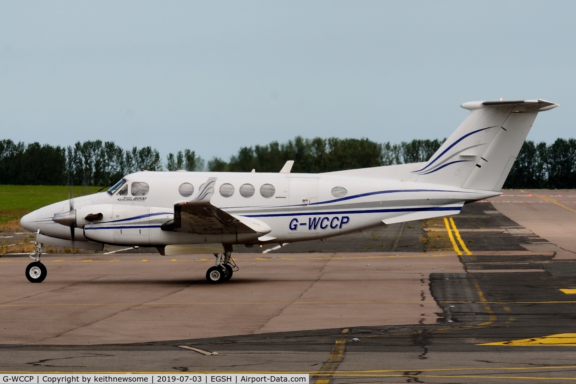 G-WCCP, 1988 Beech B200 Super King Air King Air C/N BB-1295, Arriving at Norwich from Harwarden.