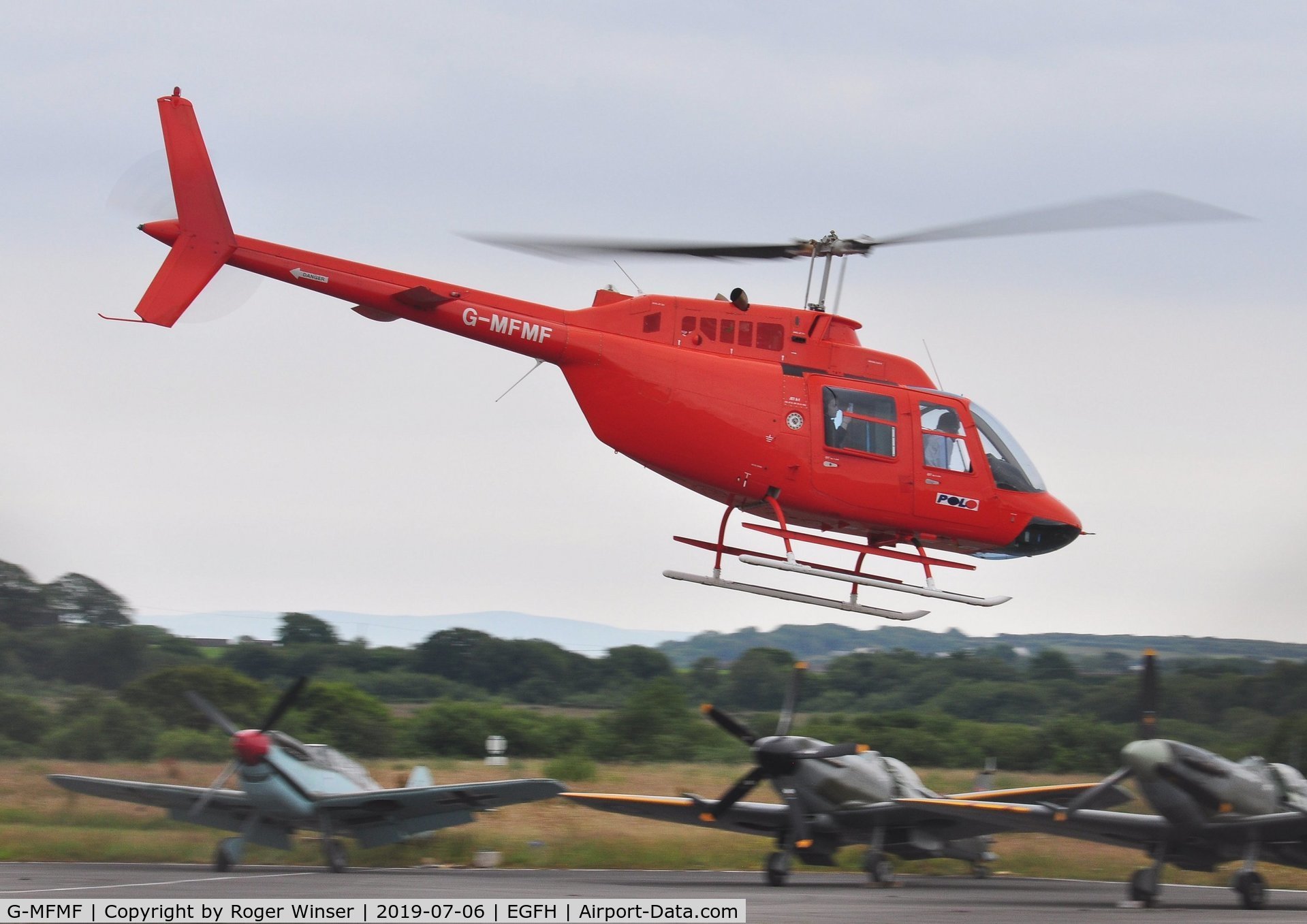 G-MFMF, 1981 Bell 206B JetRanger III C/N 3569, Visiting Jet Ranger III.