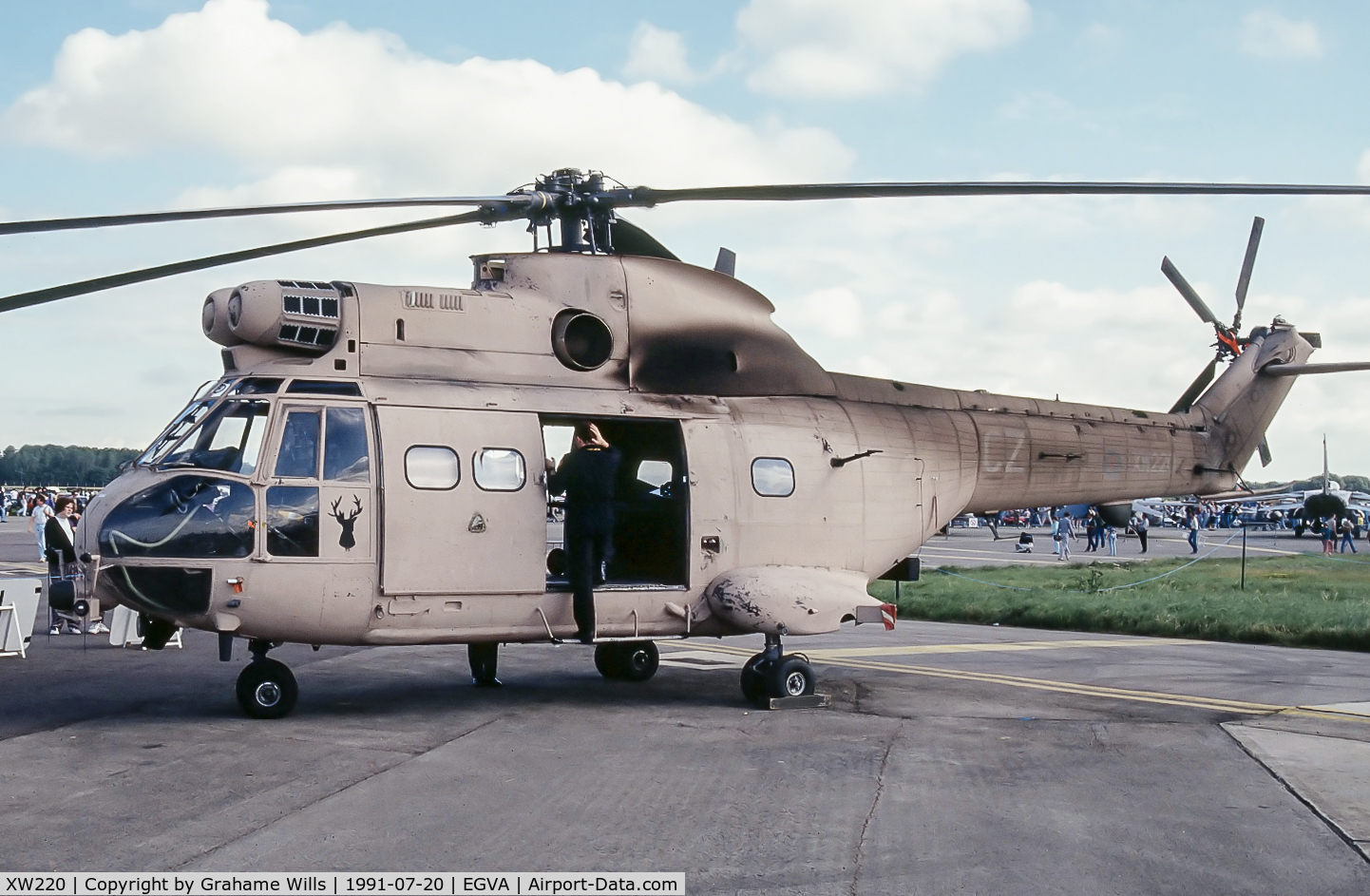 XW220, 1971 Westland Puma HC.1 C/N 1148, Westland Puma HC1 XW220/CZ 33 Sqd RAF, Fairford 20/7/91