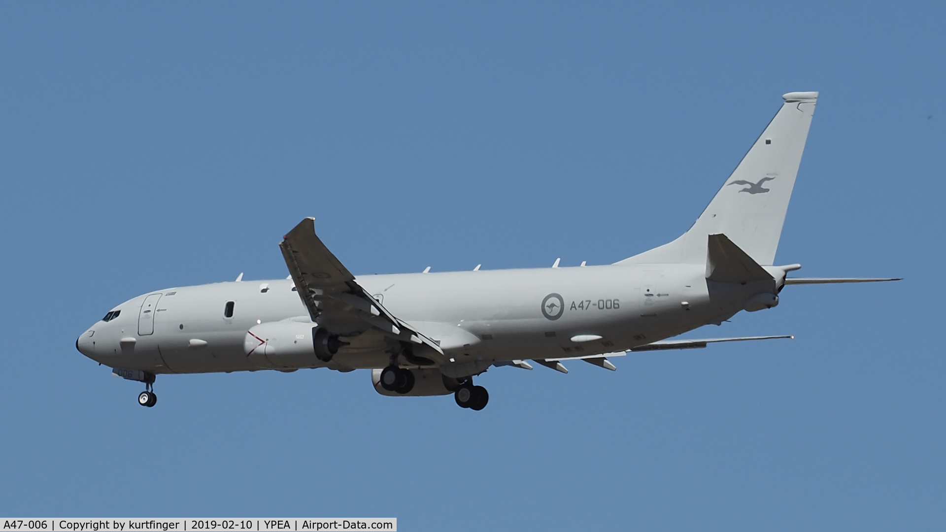 A47-006, 2017 Boeing P-8A Poseidon C/N 63182, Boeing P-8A. RAAF serial A47-006. RAAF base Pearce 10/02/19.