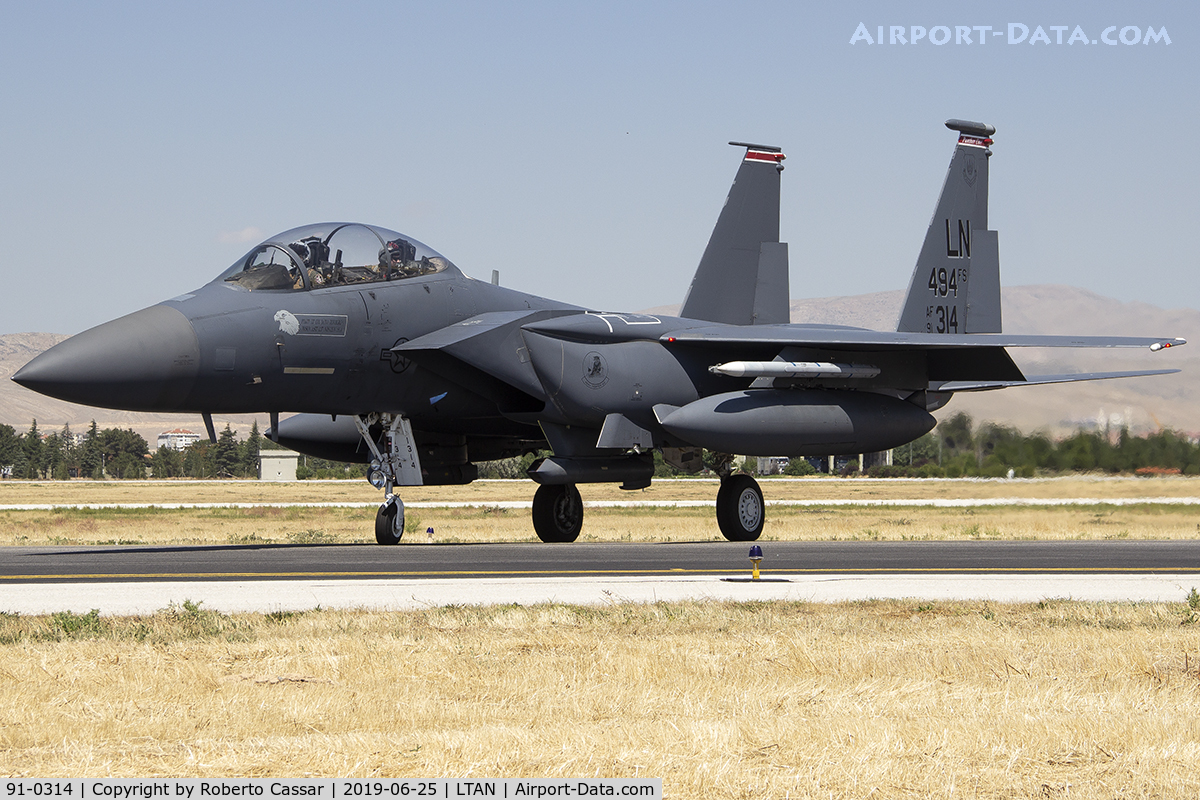 91-0314, 1991 McDonnell Douglas F-15E Strike Eagle C/N 1221/E179, Anatolian Eagle 2019