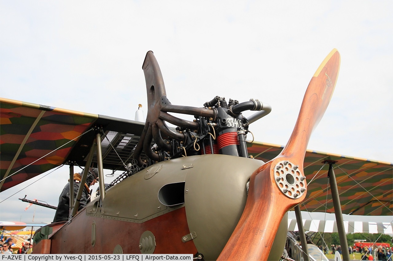 F-AZVE, LVG C.VI  Replica C/N MF-01, LVG C.VI Replica, Engine close up view, La Ferté-Alais Airfield (LFFQ) Air Show 2015