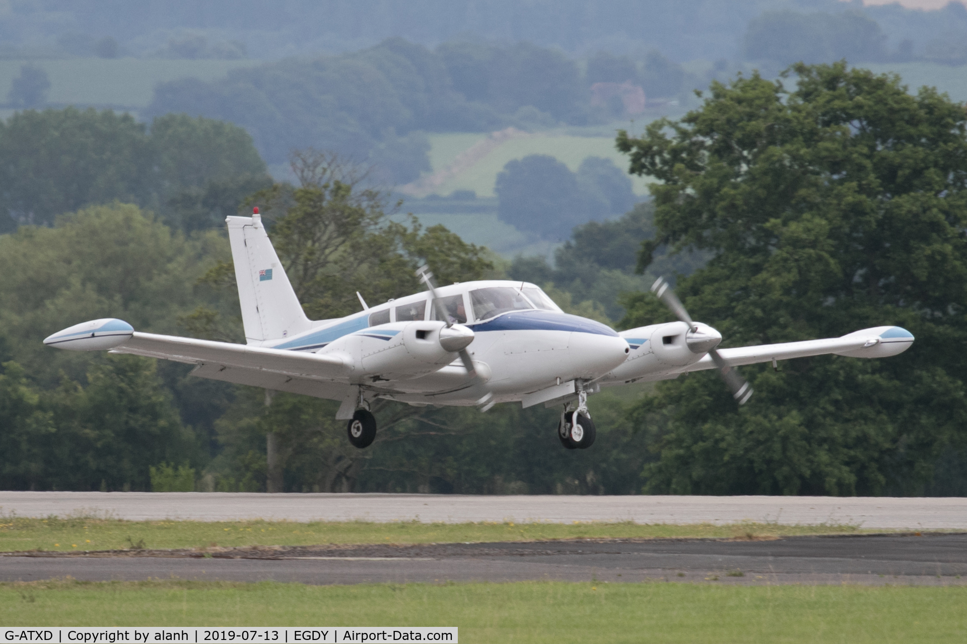 G-ATXD, 1966 Piper PA-30-160 B Twin Comanche C/N 30-1166, Arriving as a visitor at RNAS Yeovilton Air Day 2019