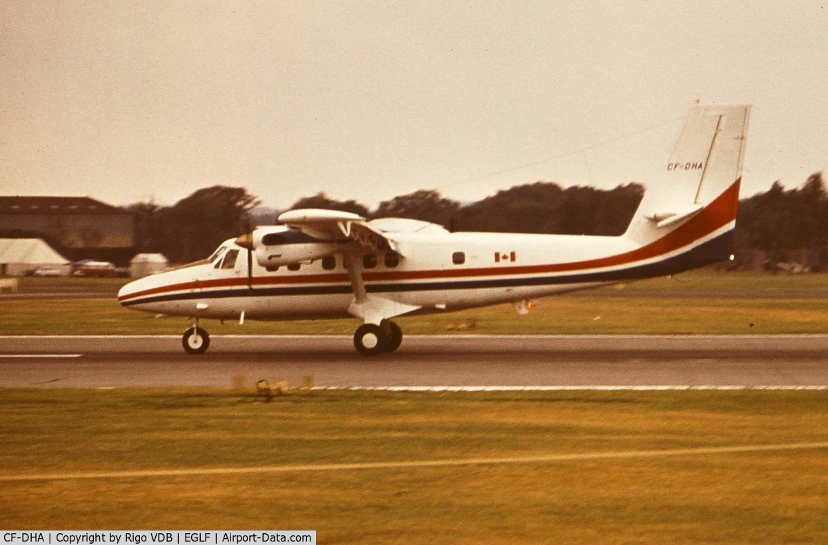 CF-DHA, 1972 De Havilland Canada DHC-6-300 Twin Otter C/N 337, Demonstrator at Farnborough Airshow 1972.