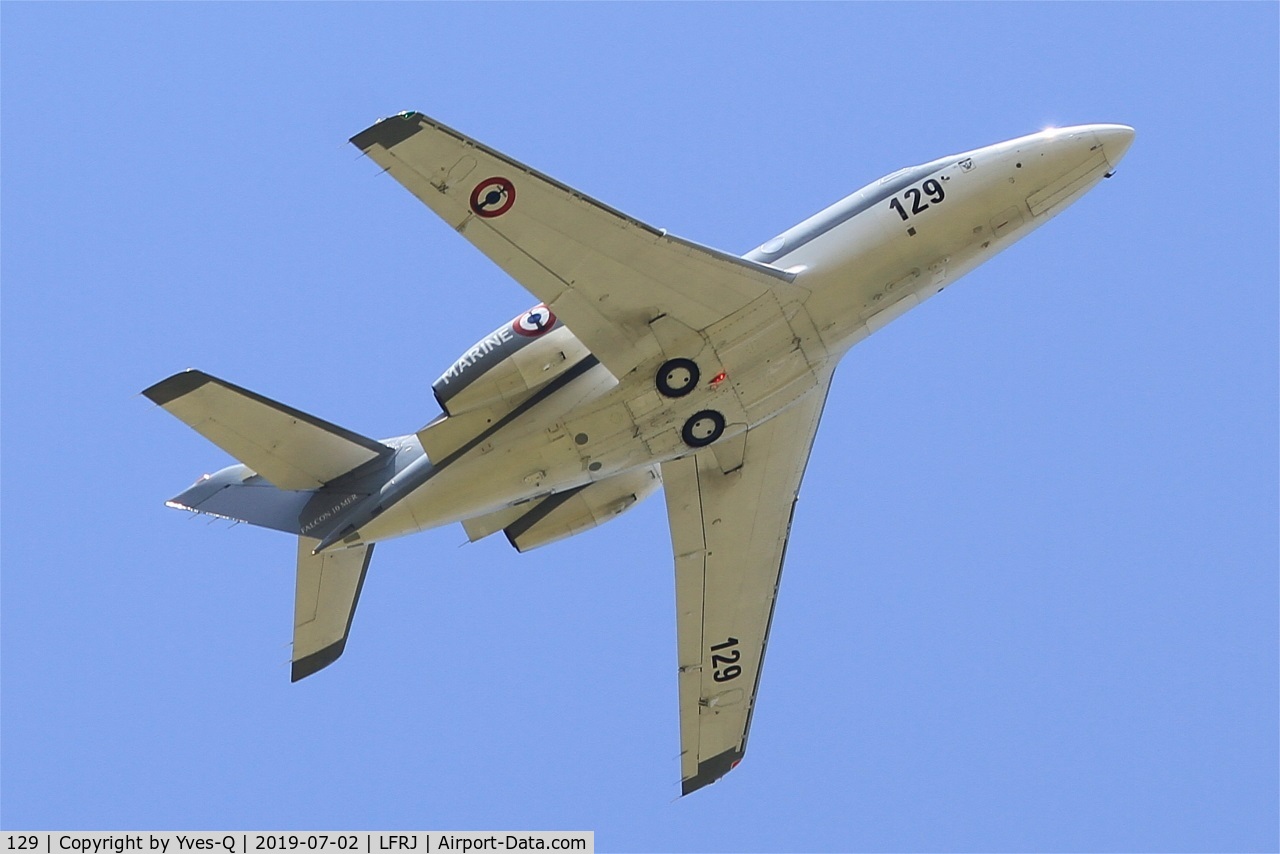 129, 1978 Dassault Falcon 10MER C/N 129, Dassault Falcon 10 MER, Take off rwy 08, Landivisiau naval air base (LFRJ)