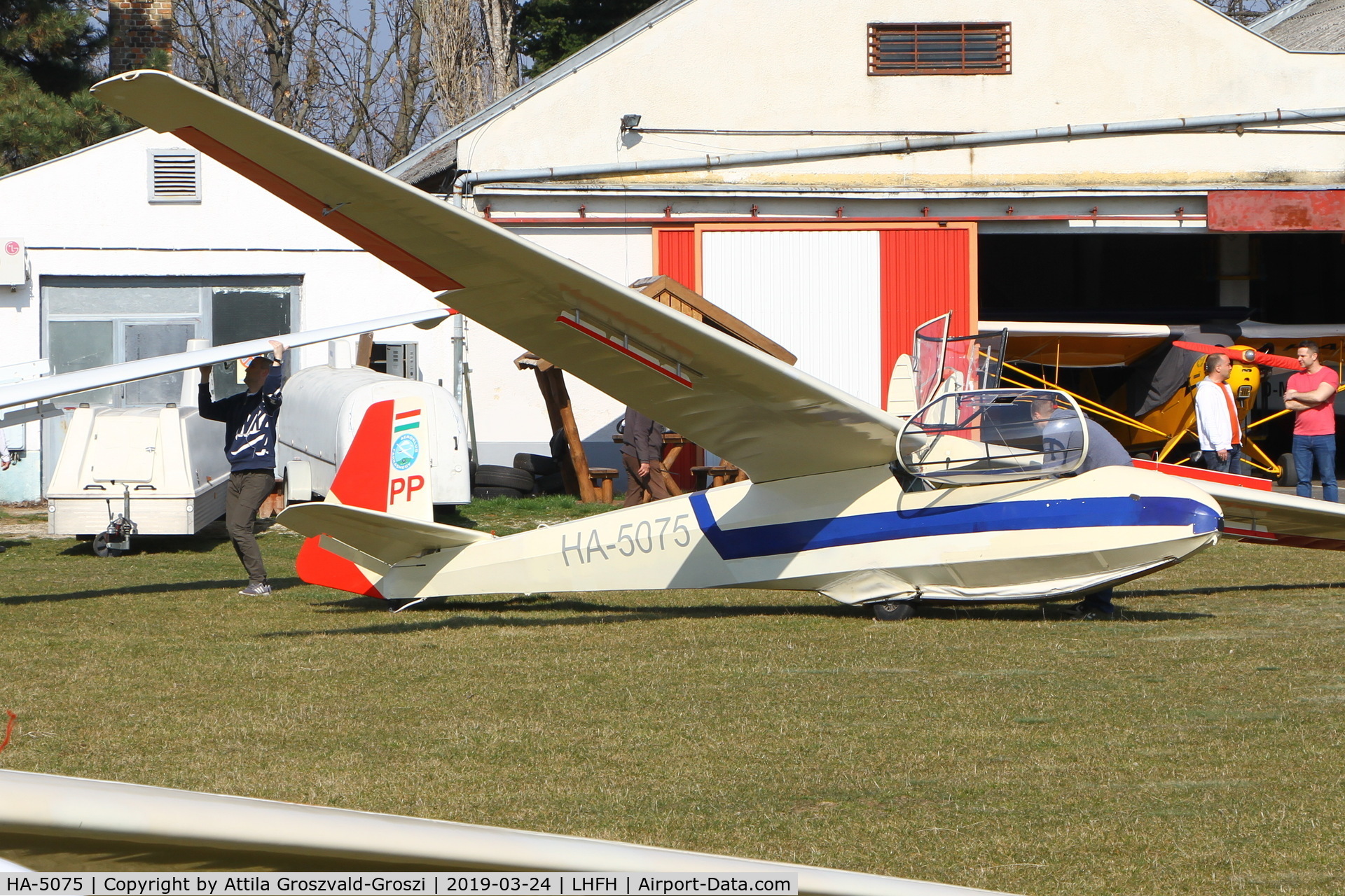 HA-5075, Schleicher Ka-7 Rhonadler C/N 7008, LHFH - Airport of Farkashegy, Hungary