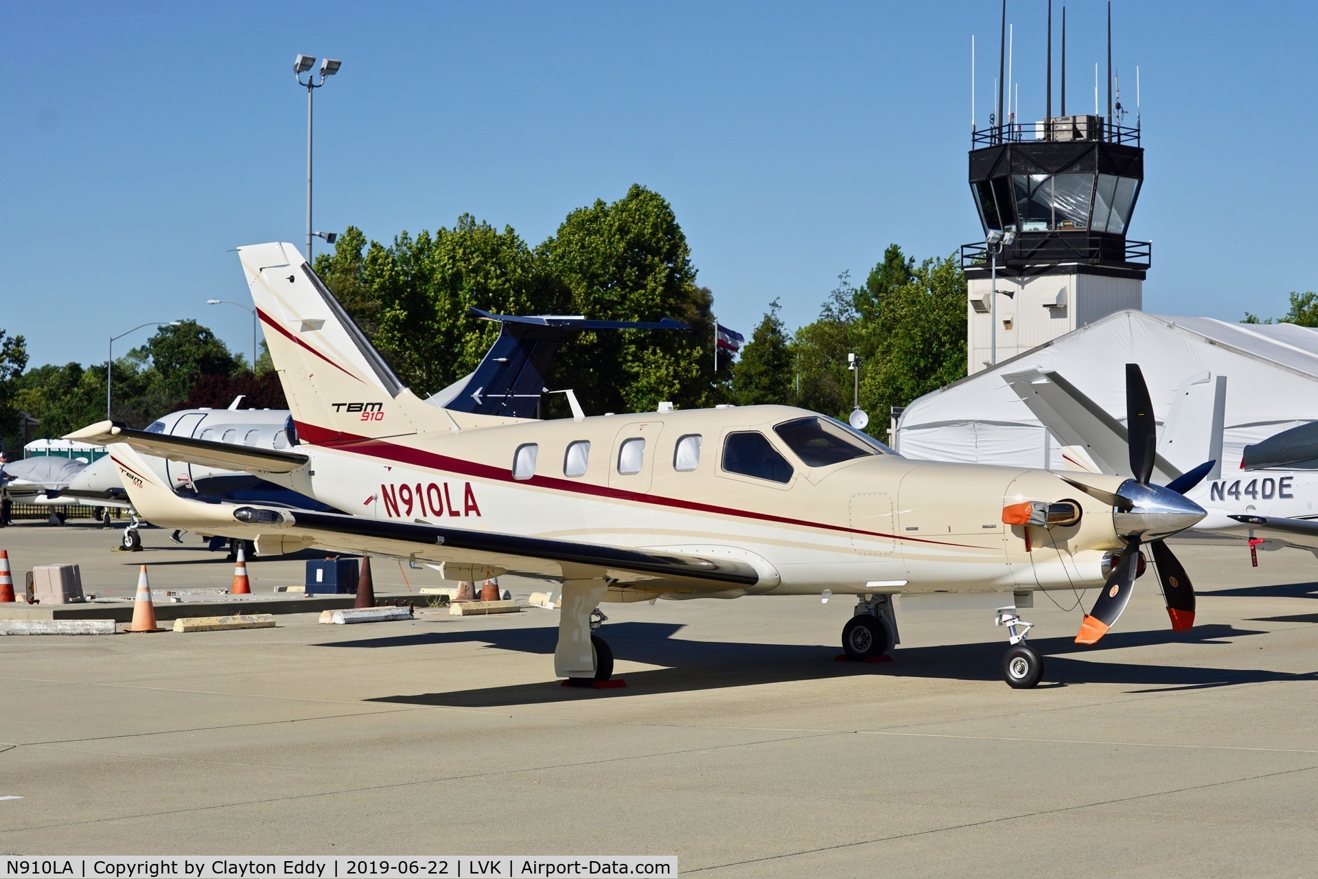 N910LA, 2019 Daher-Socata TBM-700 C/N 1277, Livermore Airport California 2019.