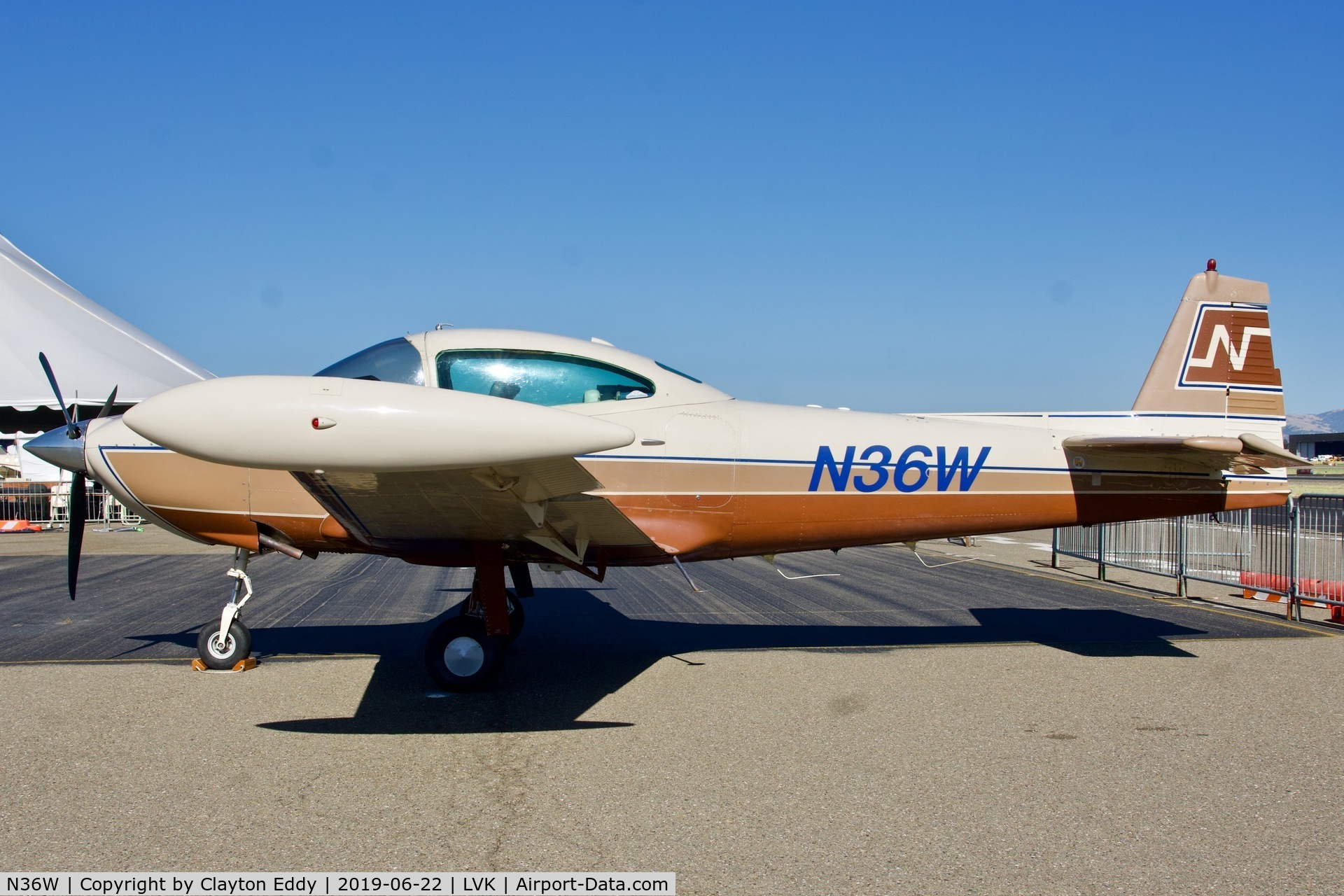 N36W, 1950 Ryan Navion B C/N NAV-4-2263B, Livermore Airport California 2019.