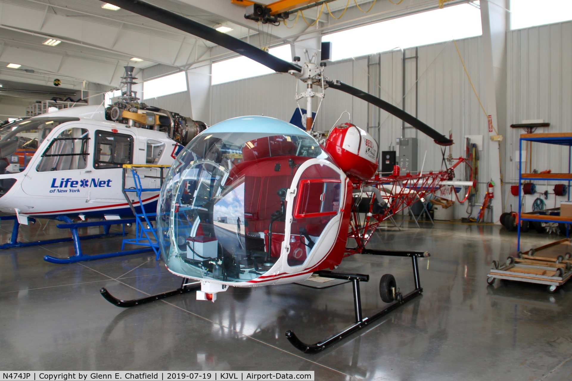 N474JP, 1970 Bell 47G-4A C/N 7725, In the Helicopter Specialties hangar