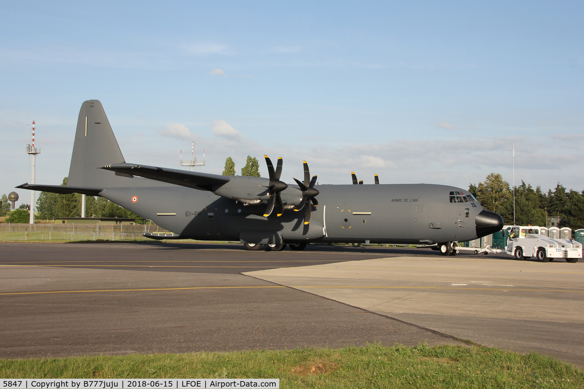 5847, 2018 Lockheed Martin C-130J-30 Hercules C/N 382-5847, at Evreux